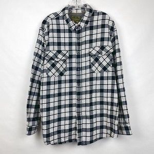 Anchorage Expedition Men's Size XXL Black White Gray Plaid Check Flannel Shirt